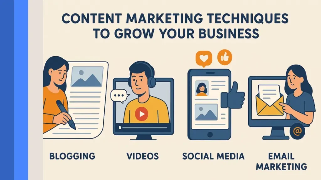 Top 8 Content marketing techniques to Grow Your Business 1 Different content marketing techniques to grow your business