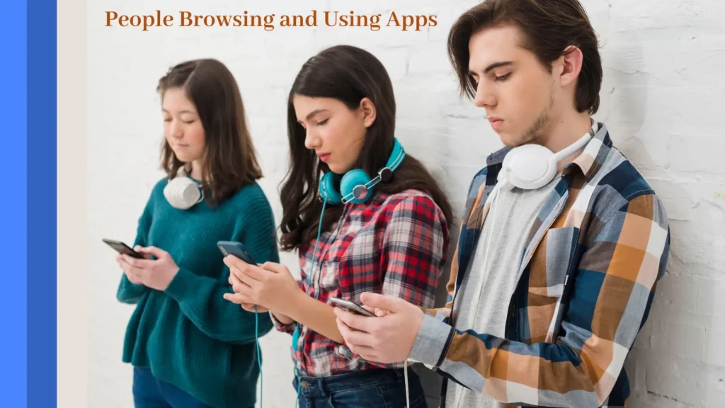 Mobile responsive web design: Stronger Customer Retention Benefits 2 People Browsing and Using Apps