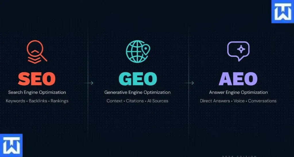 How Do SEO, GEO & AEO Improve Search in 2026?